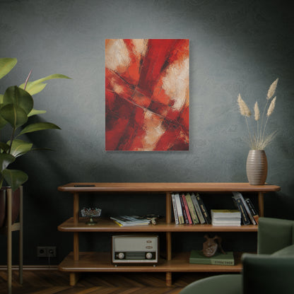 Textured Red Cross Pattern Abstraction Wall Art & Canvas Print