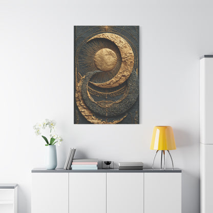 Celestial Gold Eclipse Wall Art & Canvas Print
