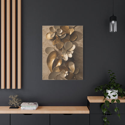 Brass and Ceramic Floral Relief Wall Art & Canvas Print