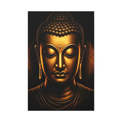 Golden Tranquility Buddha Portrait Wall Art & Canvas Prints