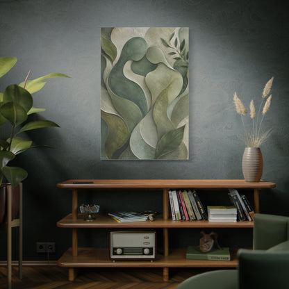 Biophilic Jade Embrace Abstract Wall Art & Canvas Print