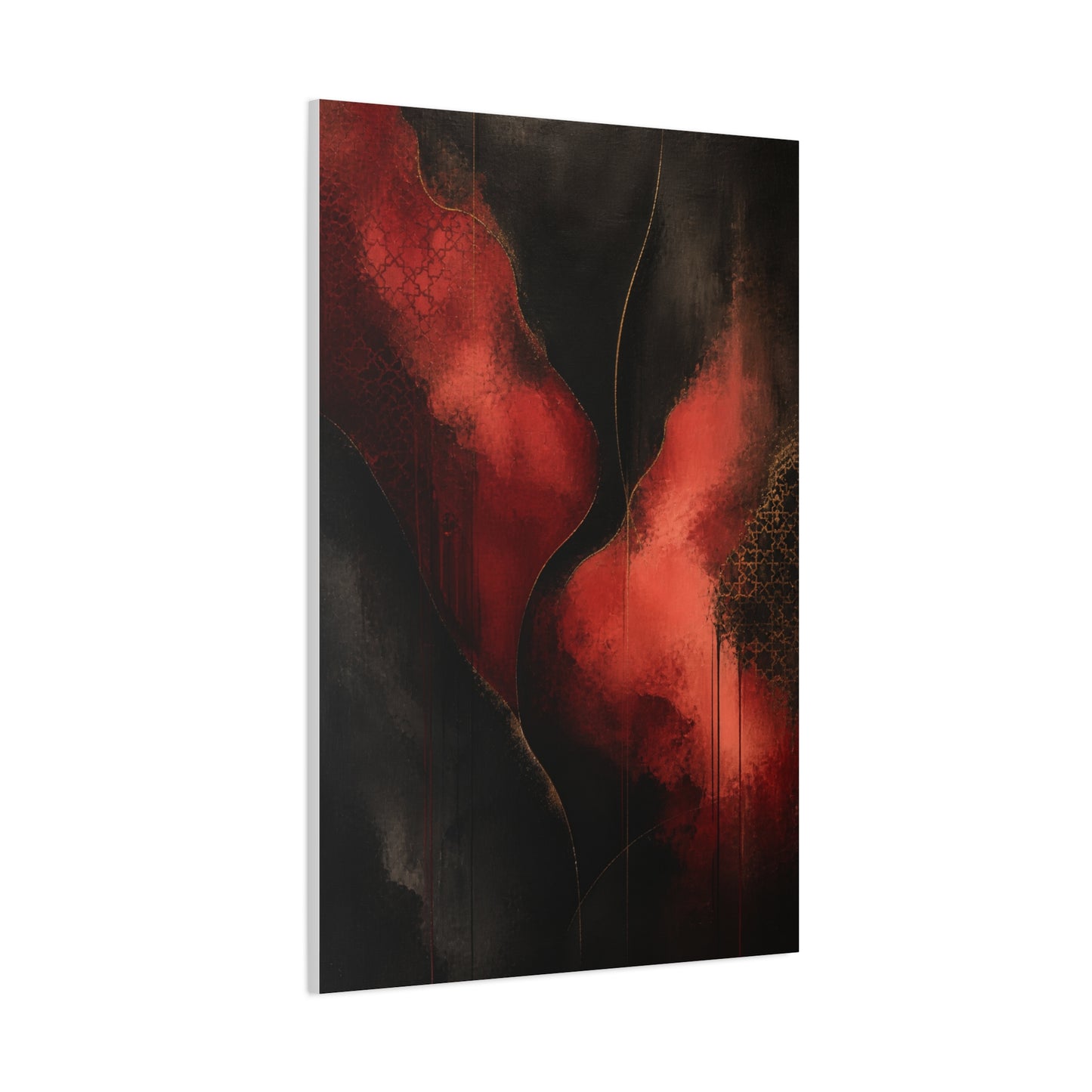 Red and Black Luxury Abstract Flow Wall Art & Canvas Print