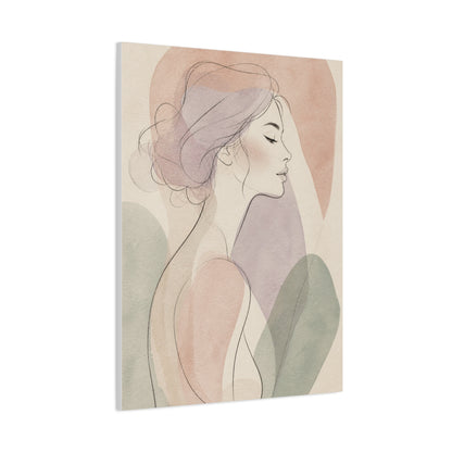 Soft Contour Feminine Portrait Wall Art & Canvas Print