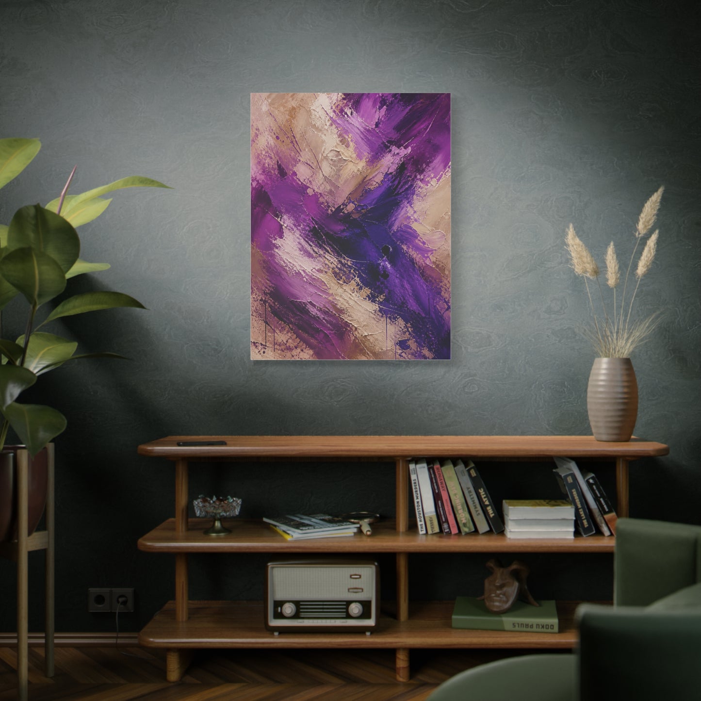 Purple Abstract Expressionist Texture Wall Art & Canvas Print