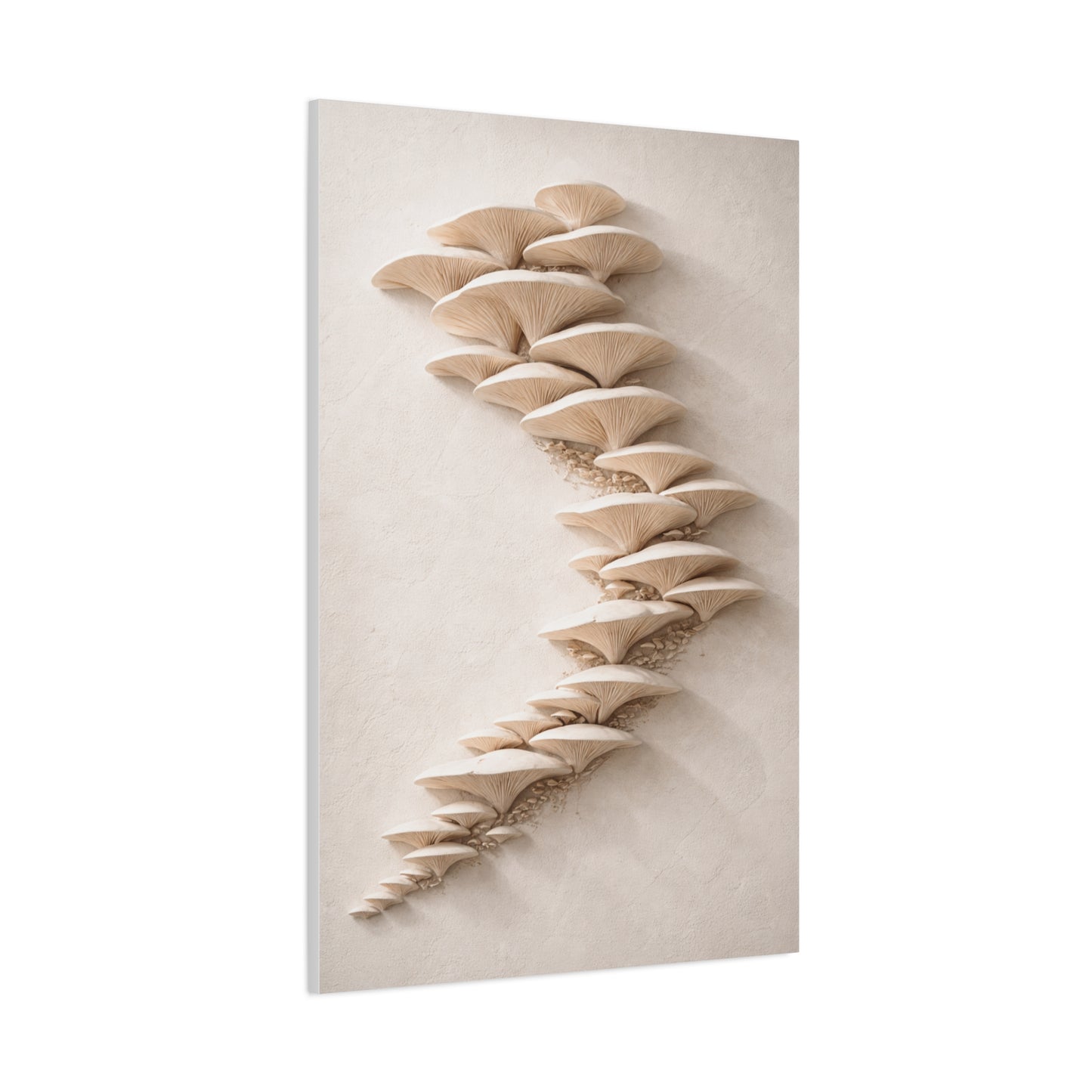 Minimalist Sculptural Oyster Mushroom Cascade Wall Art & Canvas Print