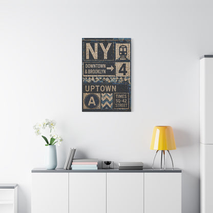 Subway Tile Mosaic Typography Wall Art & Canvas Print