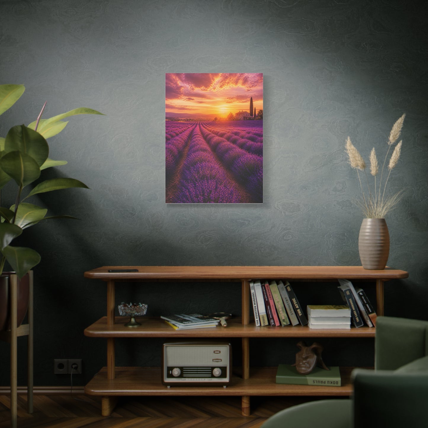Lavender Fields Sunset Landscape Wall Art & Canvas Print