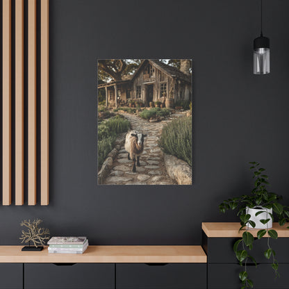 Farmhouse Garden Path with Goat Wall Art & Canvas Print