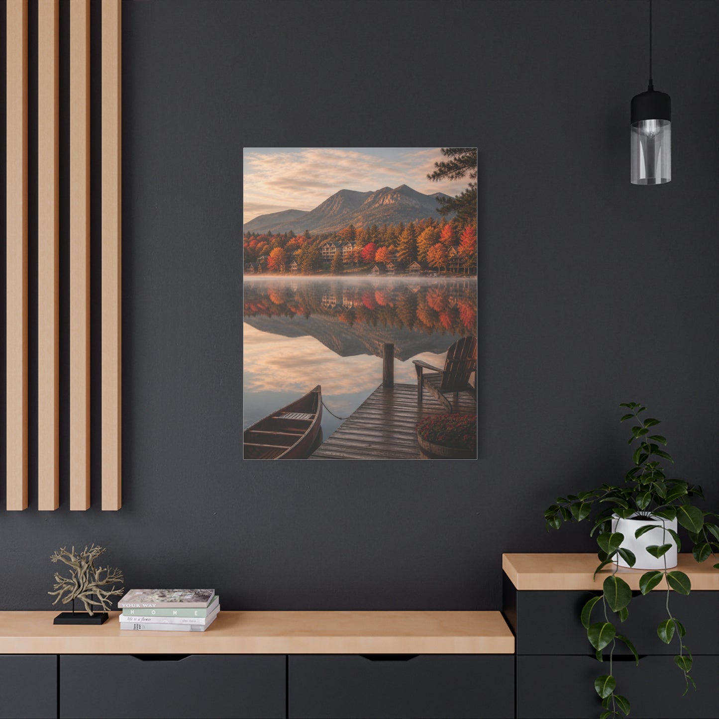 Lake Placid Autumn Reflection Wall Art & Canvas Print