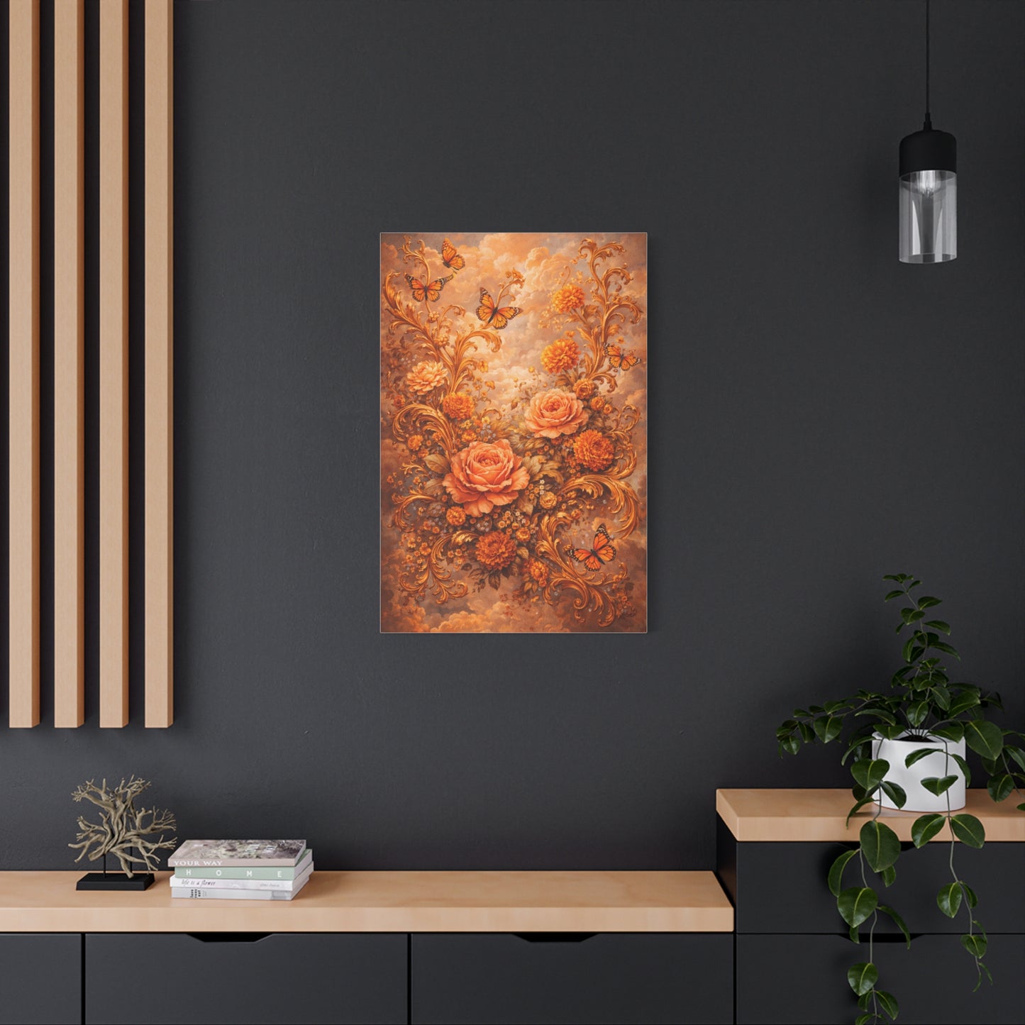 Baroque Orange Botanical Arrangement Wall Art & Canvas Print