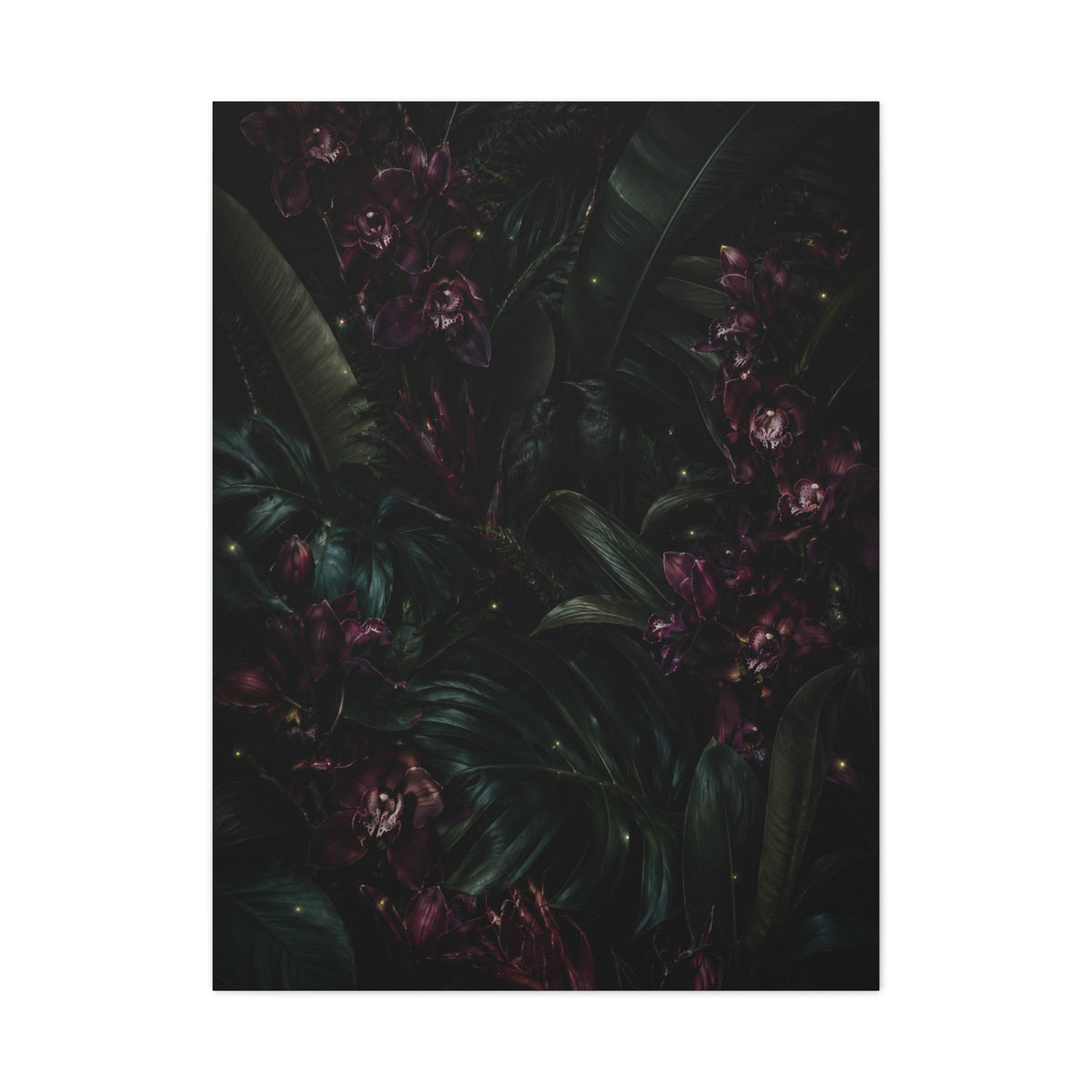 Tropical Noir Orchid Midnight Romance Wall Art & Canvas Print