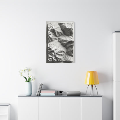Sculpted Topographic Relief Wall Art & Canvas Print