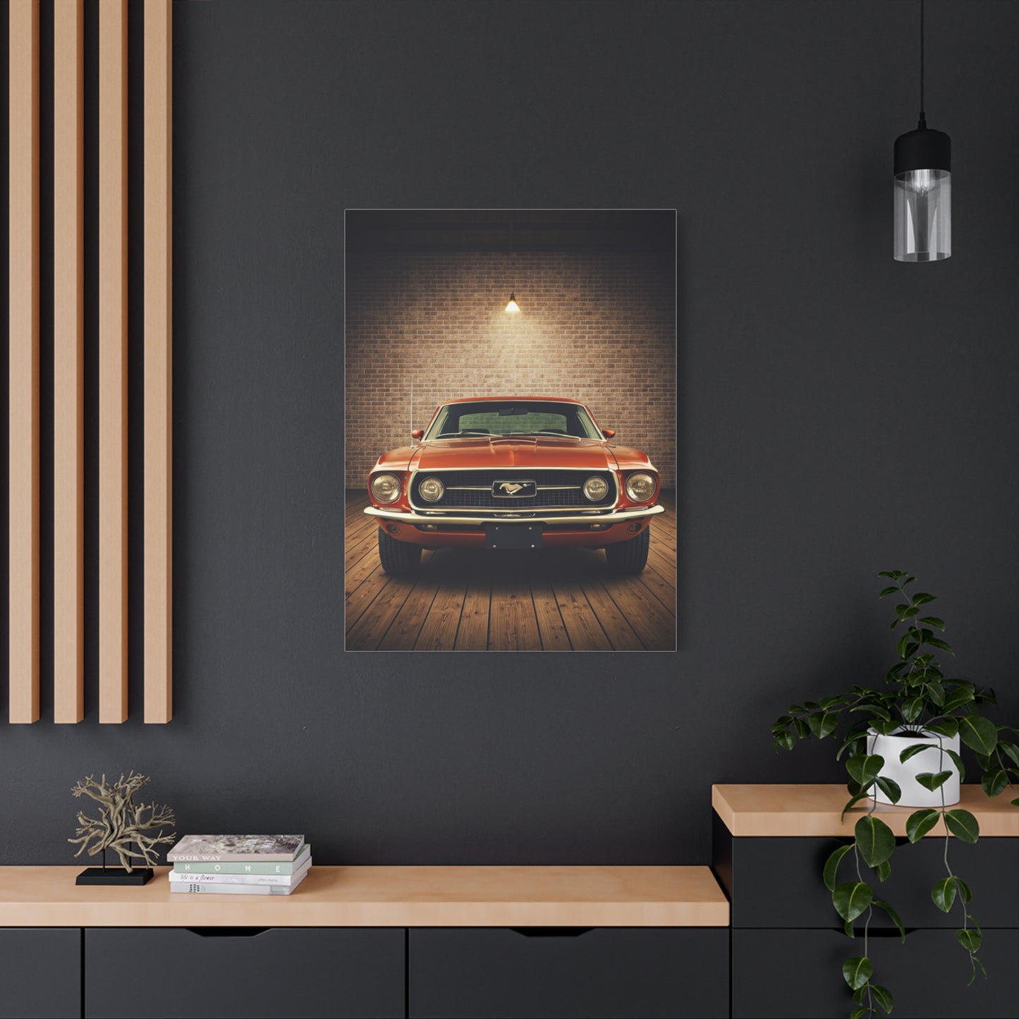 Ford Mustang 1969 Vintage Garage Wall Art & Canvas Prints