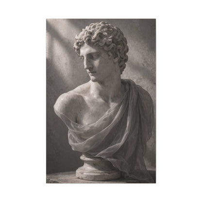 Classical Marble Bust Draped Wall Art & Canvas Print