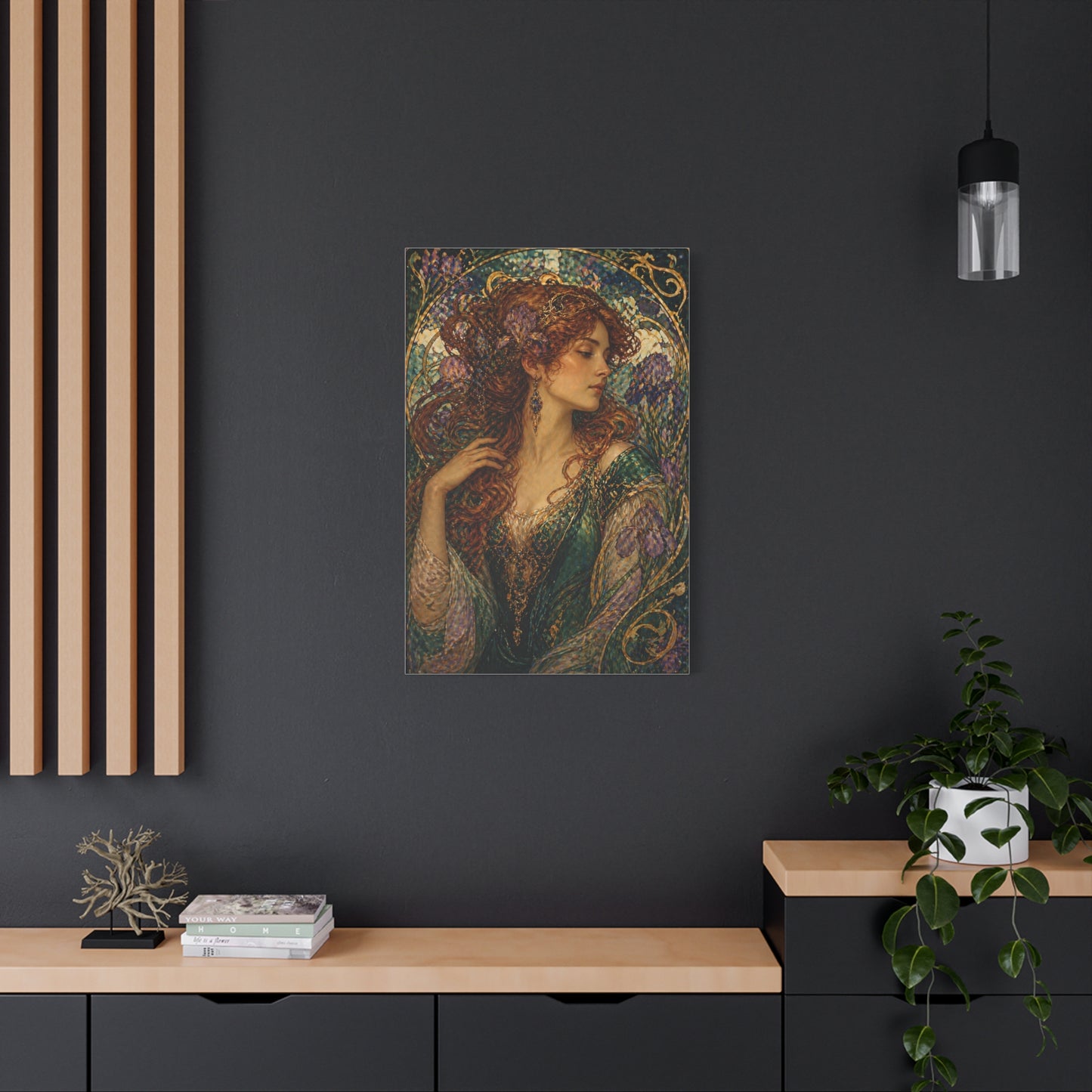 Art Nouveau Woman Ornamental Portrait Wall Art & Canvas Print