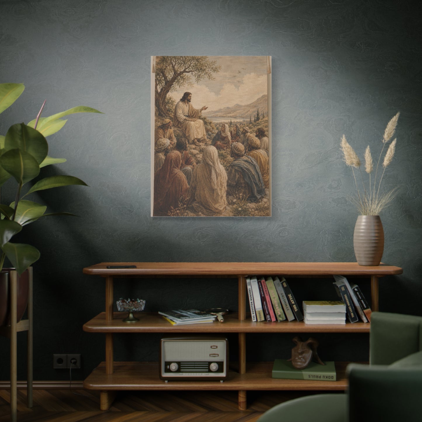 Sermon on the Hillside Tapestry Wall Art & Canvas Print