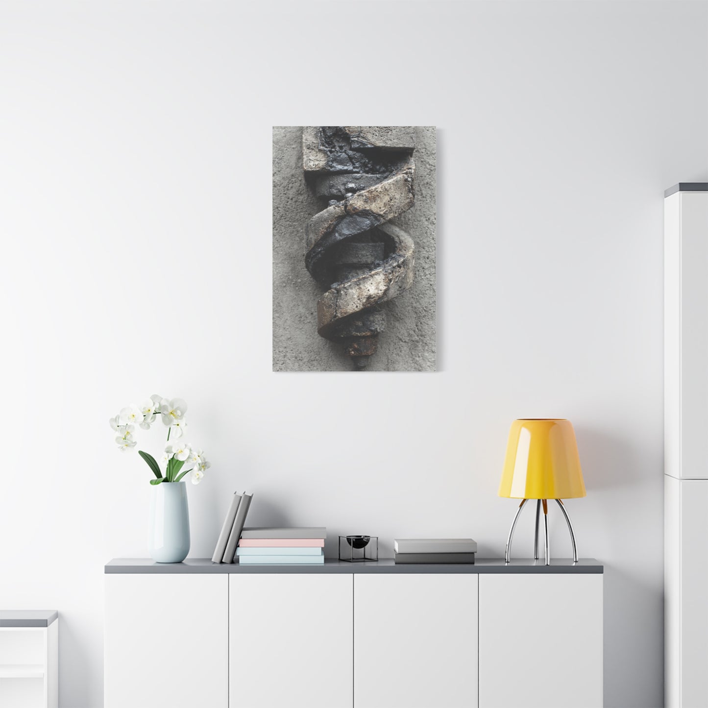 Weathered Spiral Stone Sculpture Wall Art & Canvas Print