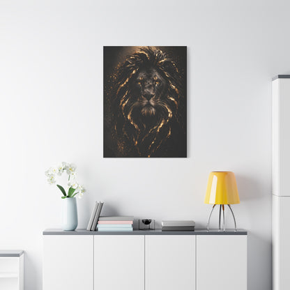 Black & Gold Lion Royal Portrait Wall Art & Canvas Print