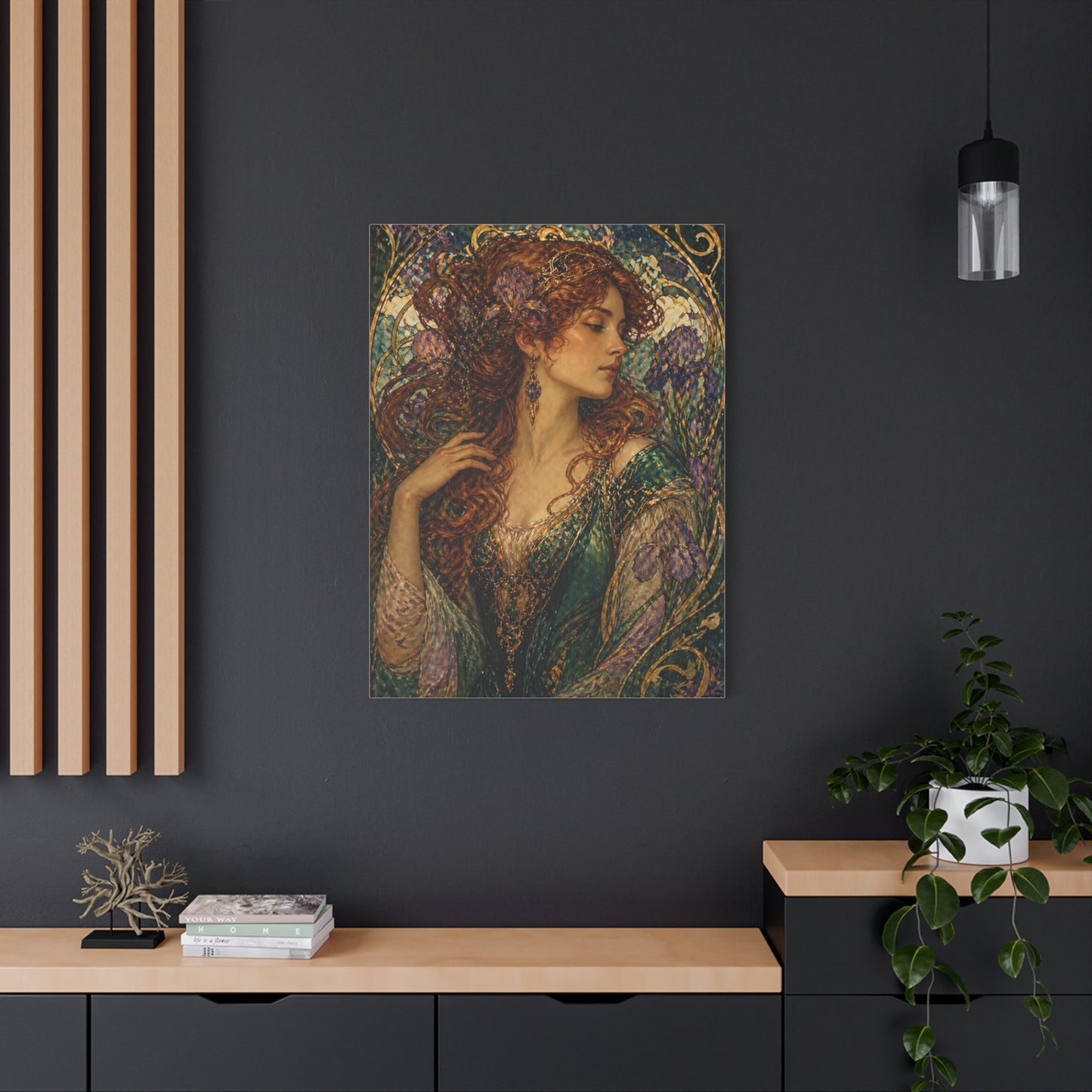 Art Nouveau Woman Ornamental Portrait Wall Art & Canvas Print