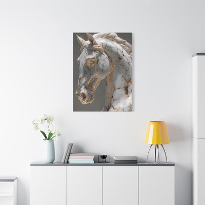 Marble Kintsugi Horse Sculpture Wall Art & Canvas Print