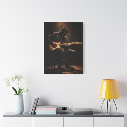 Vintage Electric Guitar Performance Wall Art & Canvas Print