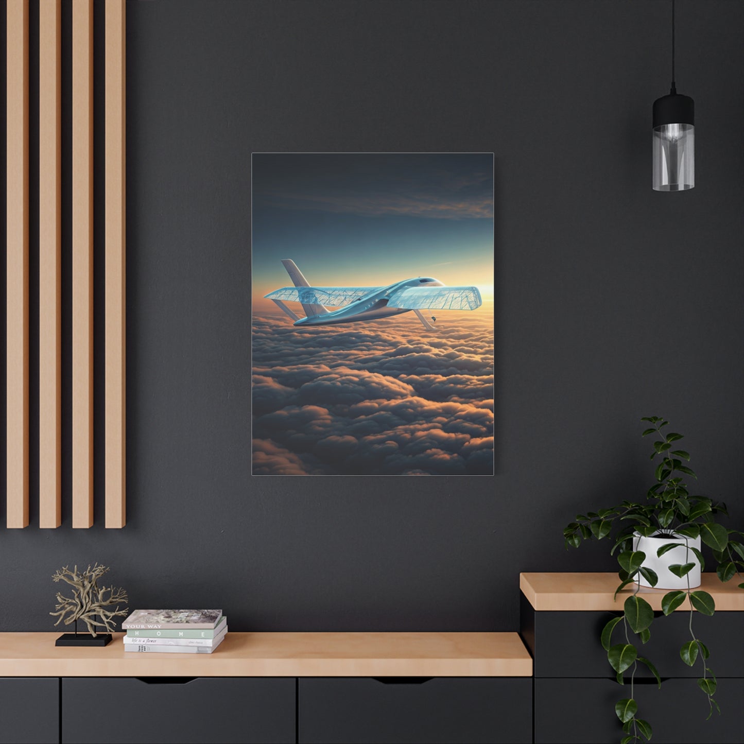 Elegant Concept Aircraft Above Clouds Wall Art & Canvas Prints