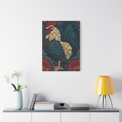 Wycinanki Rooster Folk Ornament Wall Art & Canvas Print