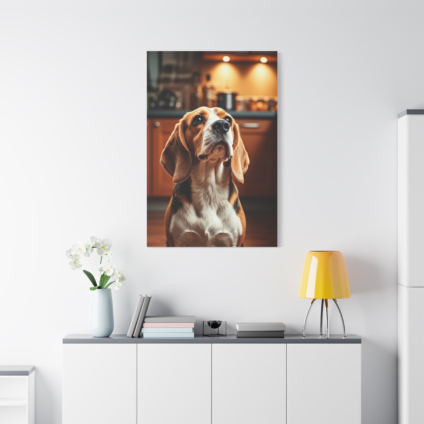 Kitchen Gaze Beagle Wall Art & Canvas Print
