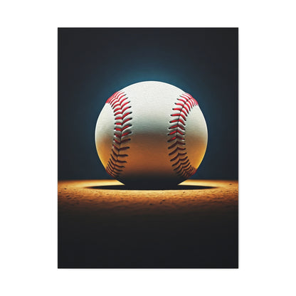 Baseball Ball on Field Spotlight Wall Art & Canvas Prints