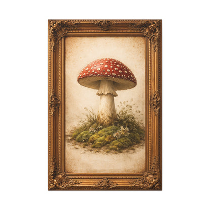 Antique Gold-Framed Amanita Portrait Wall Art & Canvas Print