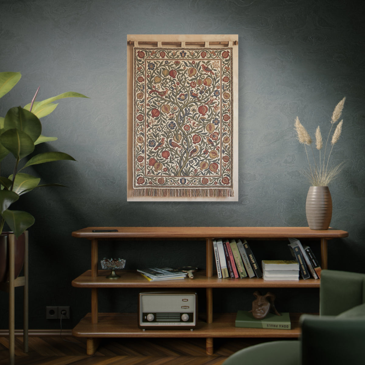 Medieval Floral Tree Tapestry Wall Art & Canvas Print