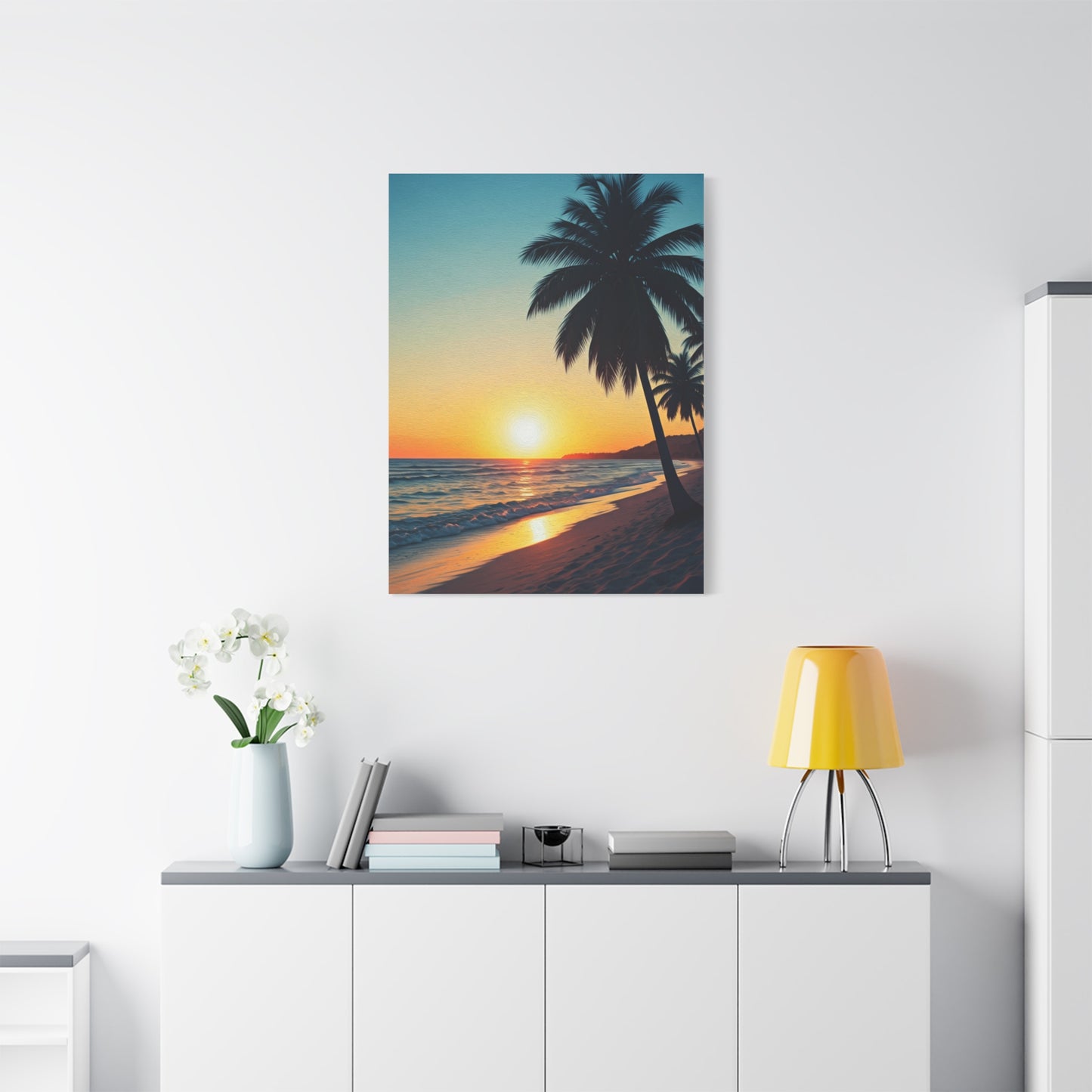 Palm Shore Sunset Escape Wall Art & Canvas Prints