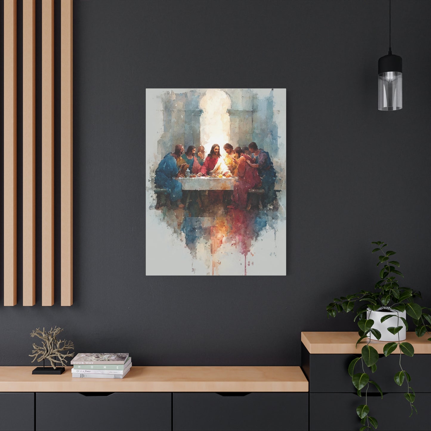 The Last Supper Watercolor Reflection Wall Art & Canvas Print