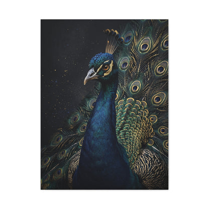Dark Luxury Peacock Portrait Wall Art & Canvas Print