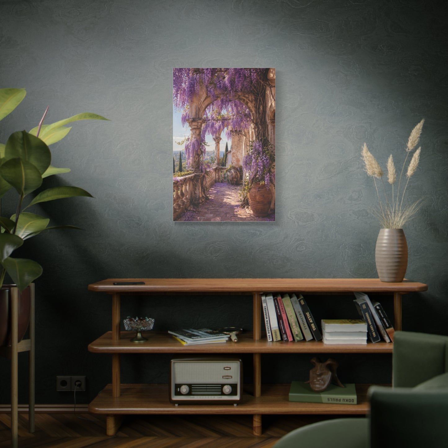 Wisteria Stone Terrace Garden Wall Art & Canvas Print