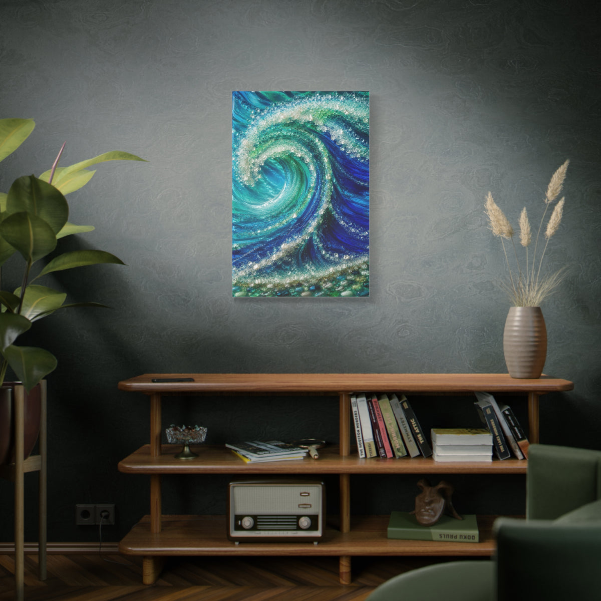 Crystal Ocean Curl Glass Texture Wall Art & Canvas Print