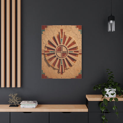 Sacred Sunburst Geometry Southwest Wall Art & Canvas Print