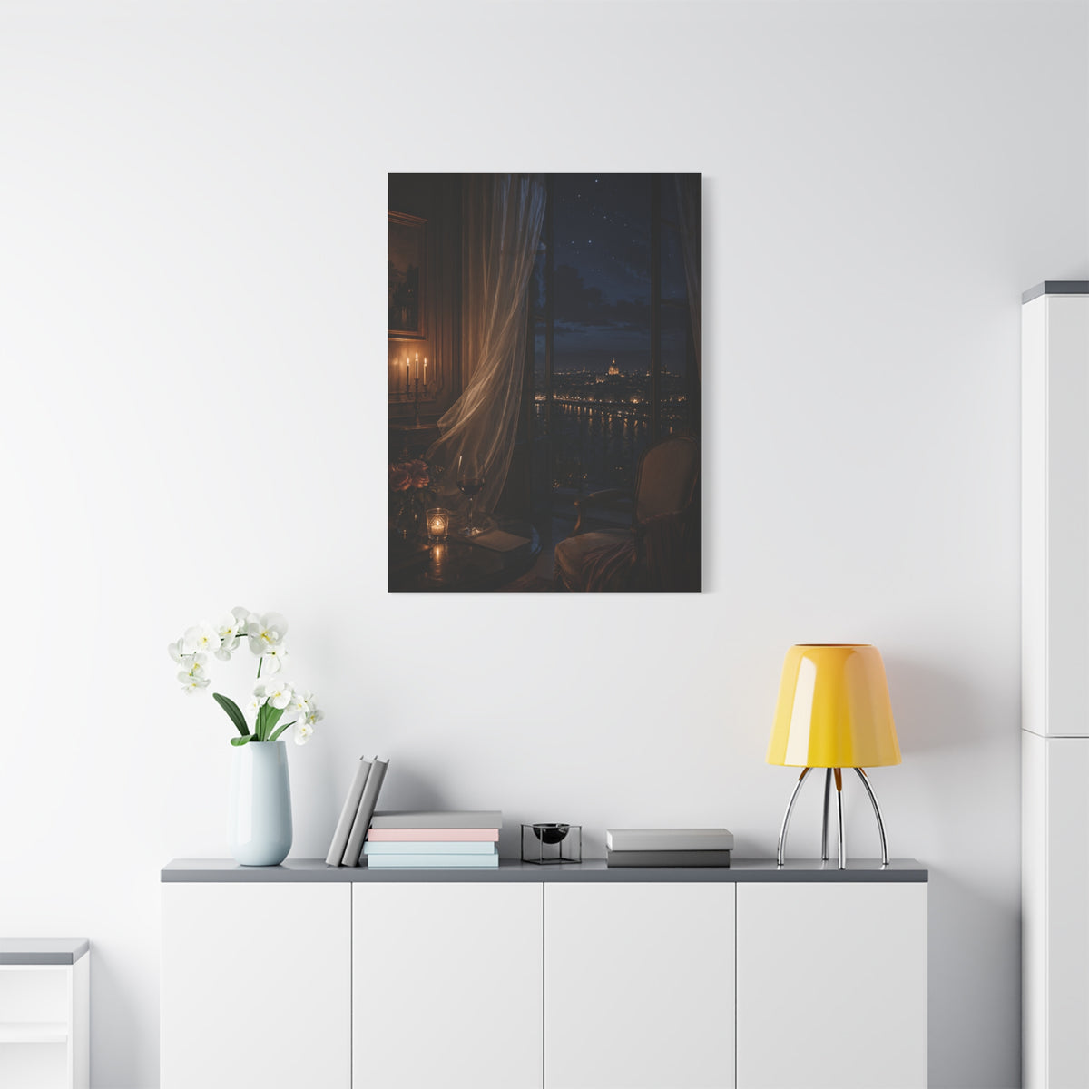 Candlelit Paris Night Romance Wall Art & Canvas Print