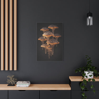 Luminous Amber Lingzhi Sculpture Study Wall Art & Canvas Print
