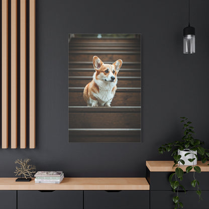 Stairway Corgi Charm Wall Art & Canvas Print