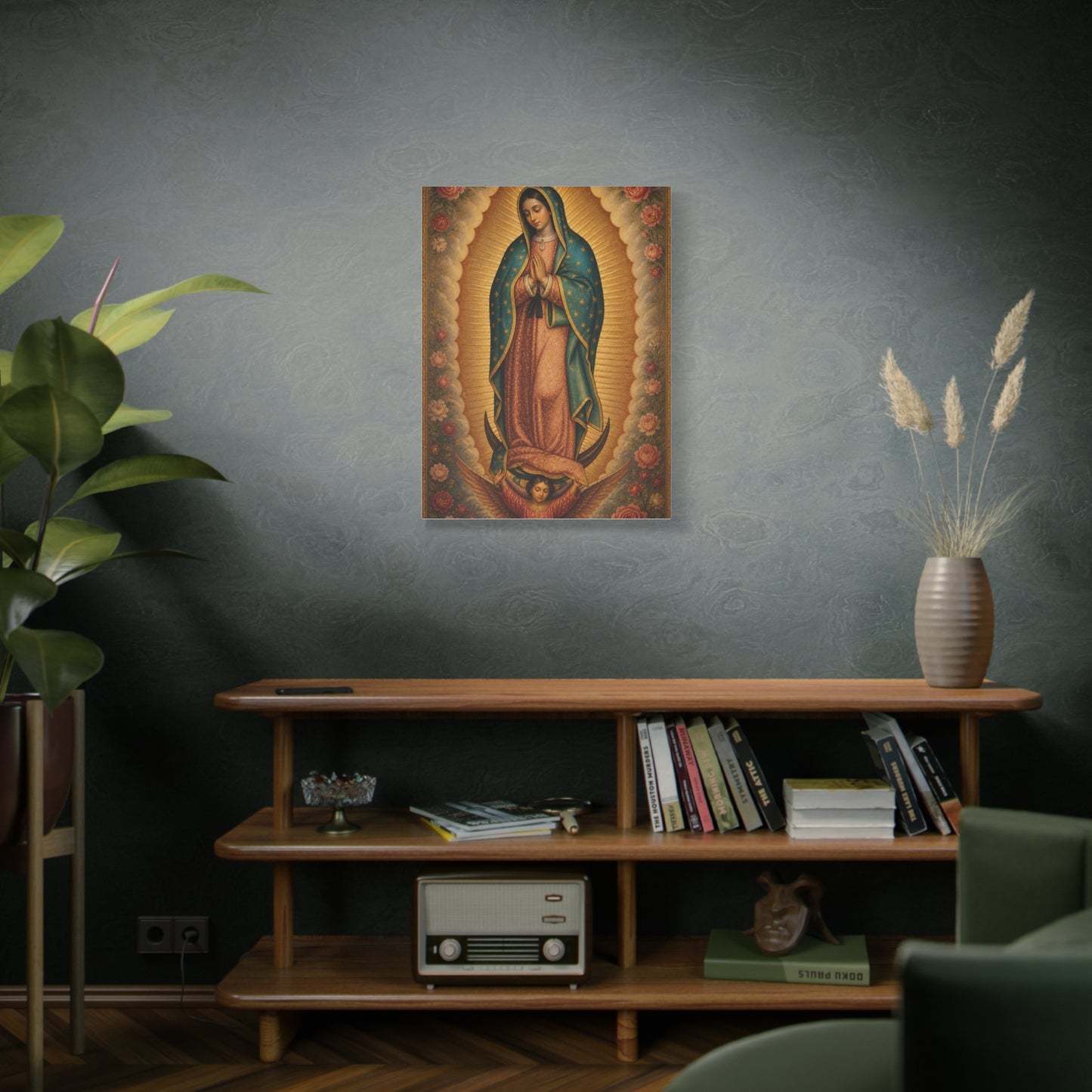 Our Lady of Guadalupe Floral Sacred Icon Wall Art & Canvas Print