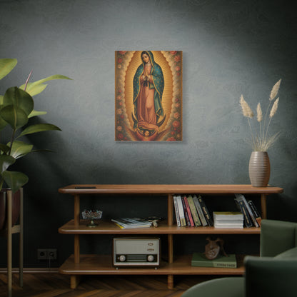 Our Lady of Guadalupe Floral Sacred Icon Wall Art & Canvas Print