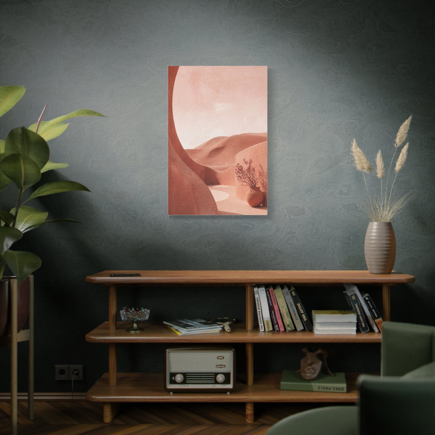Terracotta Pink Desert Abstraction Wall Art & Canvas Print