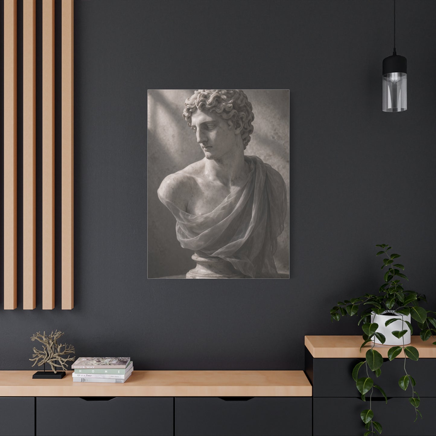 Classical Marble Bust Draped Wall Art & Canvas Print
