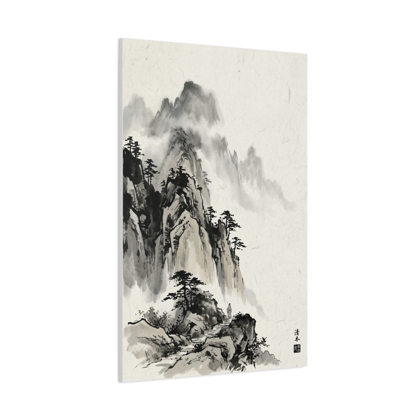 Japanese Sumi-e Mountain Path Wall Art & Canvas Print