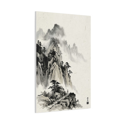Japanese Sumi-e Mountain Path Wall Art & Canvas Print