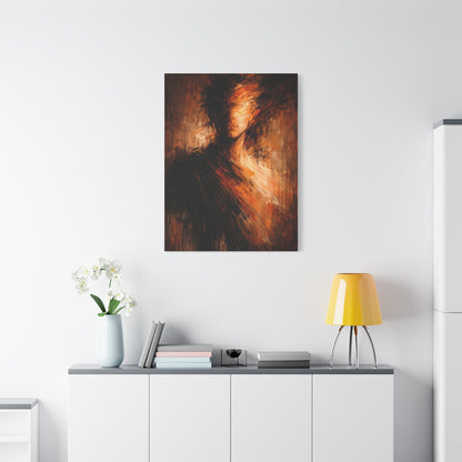 Expressionist Orange Portrait Abstraction Wall Art & Canvas Print