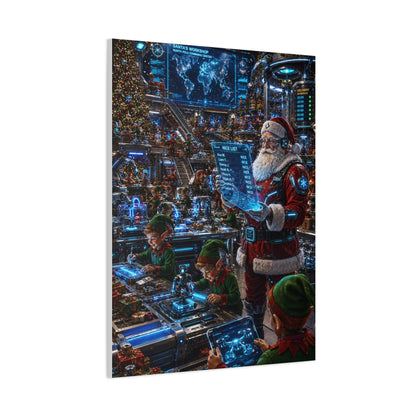 Futuristic Santa Workshop Wall Art & Canvas Print