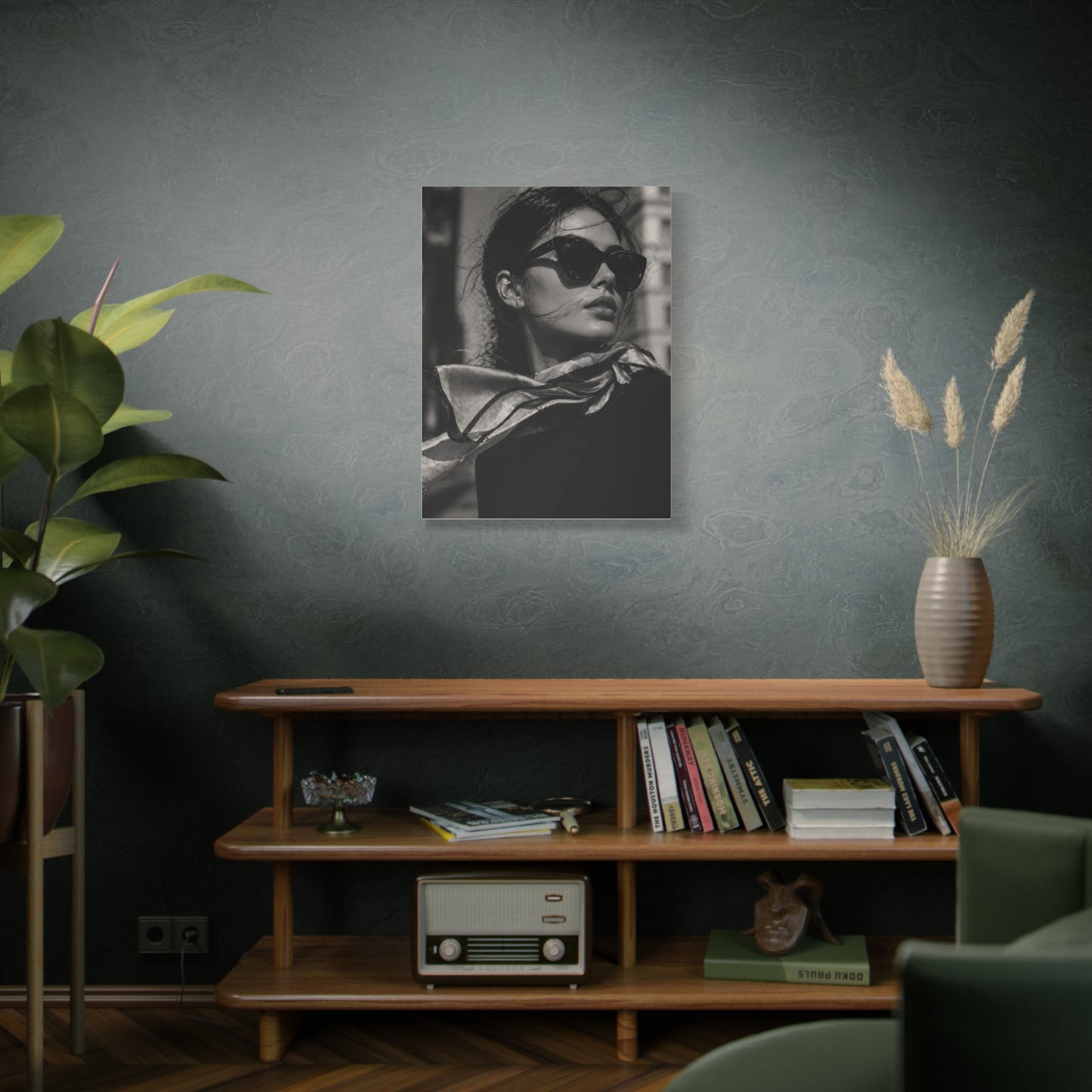 High-Fashion Sunglasses Portrait Wall Art & Canvas Print