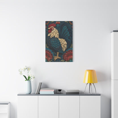 Wycinanki Rooster Folk Ornament Wall Art & Canvas Print